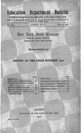 REPORT of the STATE BOTANIST 1910 Dr John M