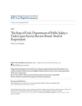 The State of Utah, Department of Public