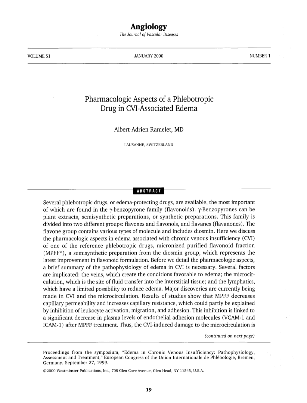 Drug in CVI-Associated Edema