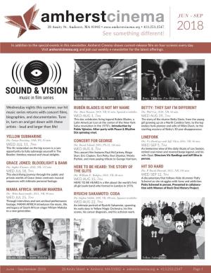 2018 SOUND & VISION See Something Different! Music in ﬁlm Series