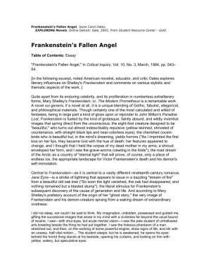 Frankenstein's Fallen Angel