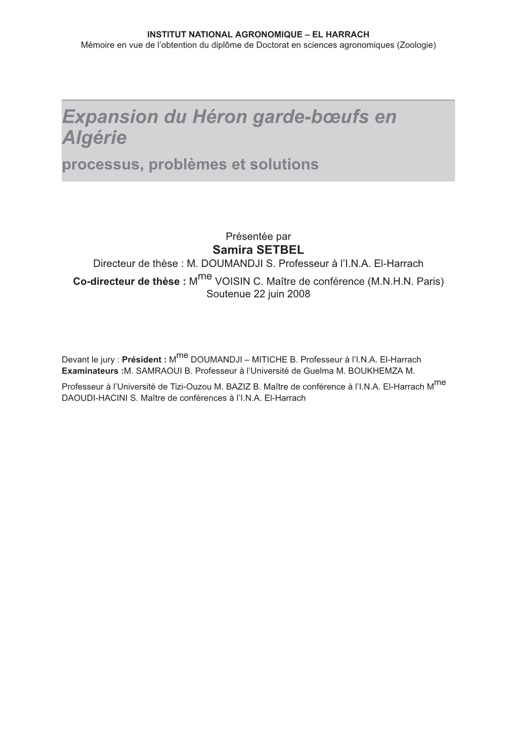 Expansion Du Héron Garde B Ufs En Algérie