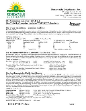 Bio-Corrosion Inhibitor (BCI)