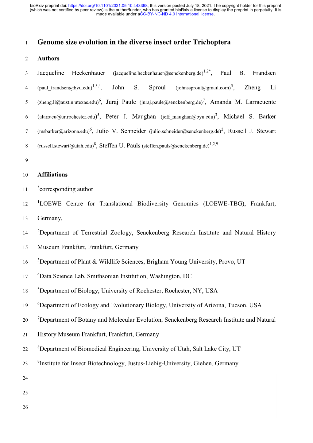 Downloaded Existing Trichoptera Genomes from Genbank