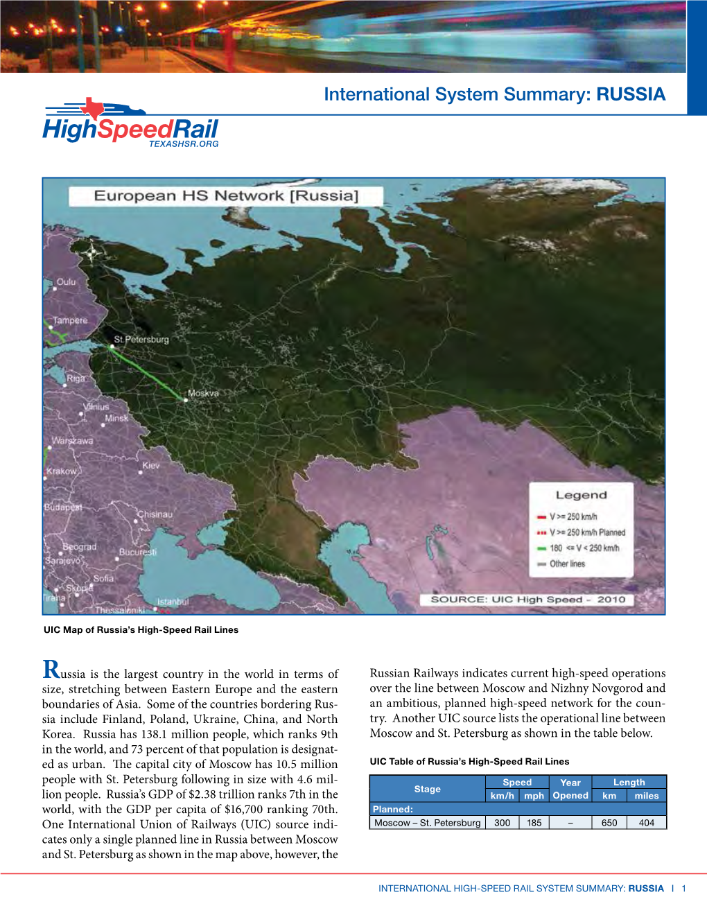 International System Summary: RUSSIA