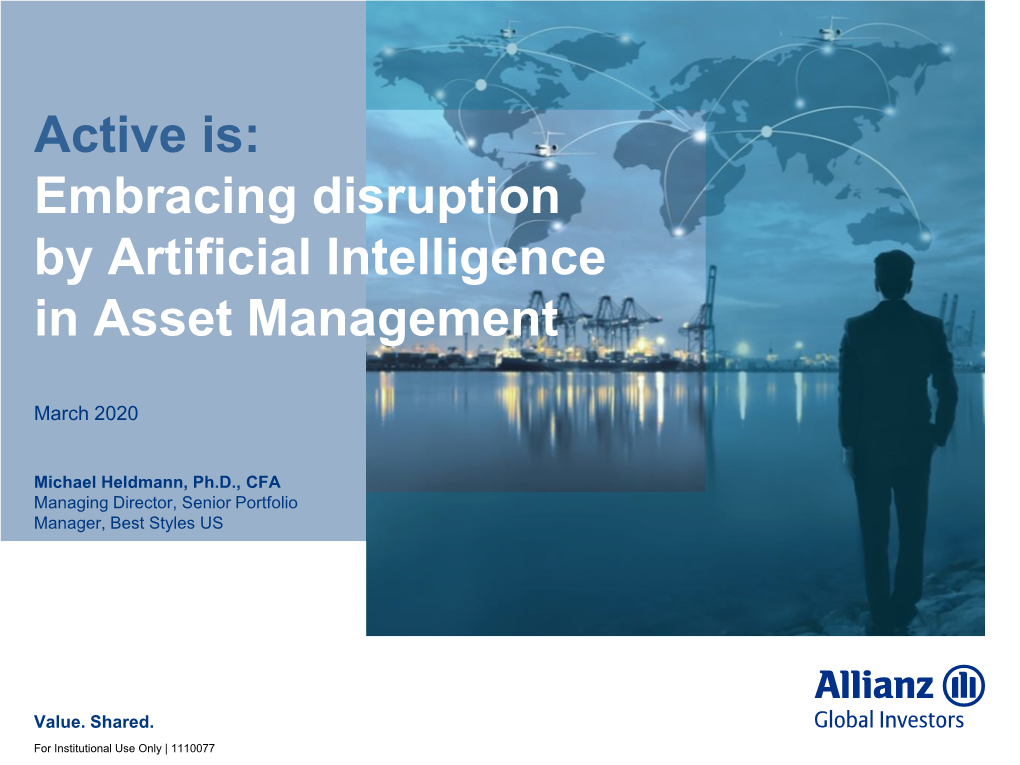 Embracing Disruption by Artificial Intelligence in Asset Management