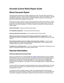 Gunwale (Canoe Rails) Repair Guide Wood Gunwale Repair