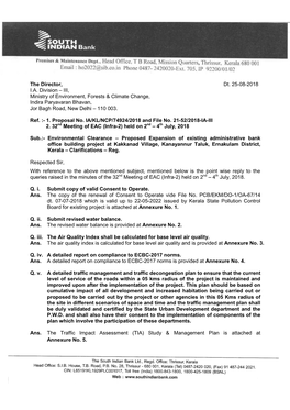 The Director, Dt. 25-08-2018 I.A. Division – III, Ministry of Environment, Forests & Climate Change, Indira Paryavaran Bhavan, Jor Bagh Road, New Delhi – 110 003