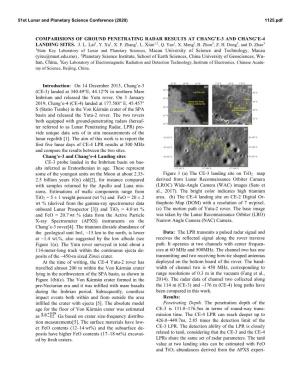 Comparisions of Ground Penetrating Radar Results at Chang’E-3 and Chang’E-4 Landing Sites