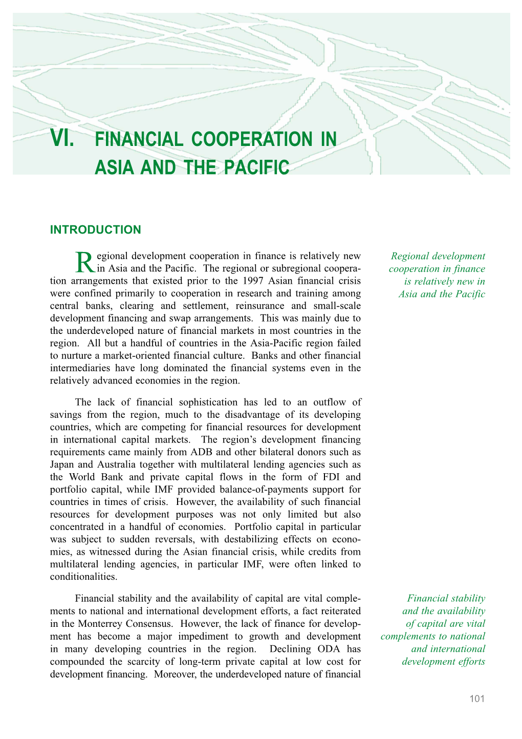 Vi. Financial Cooperation in Asia and the Pacific