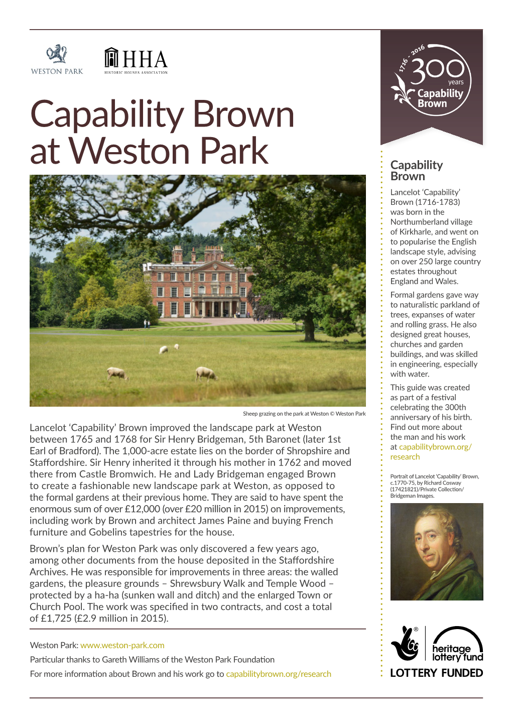 Capability Brown at Weston Park