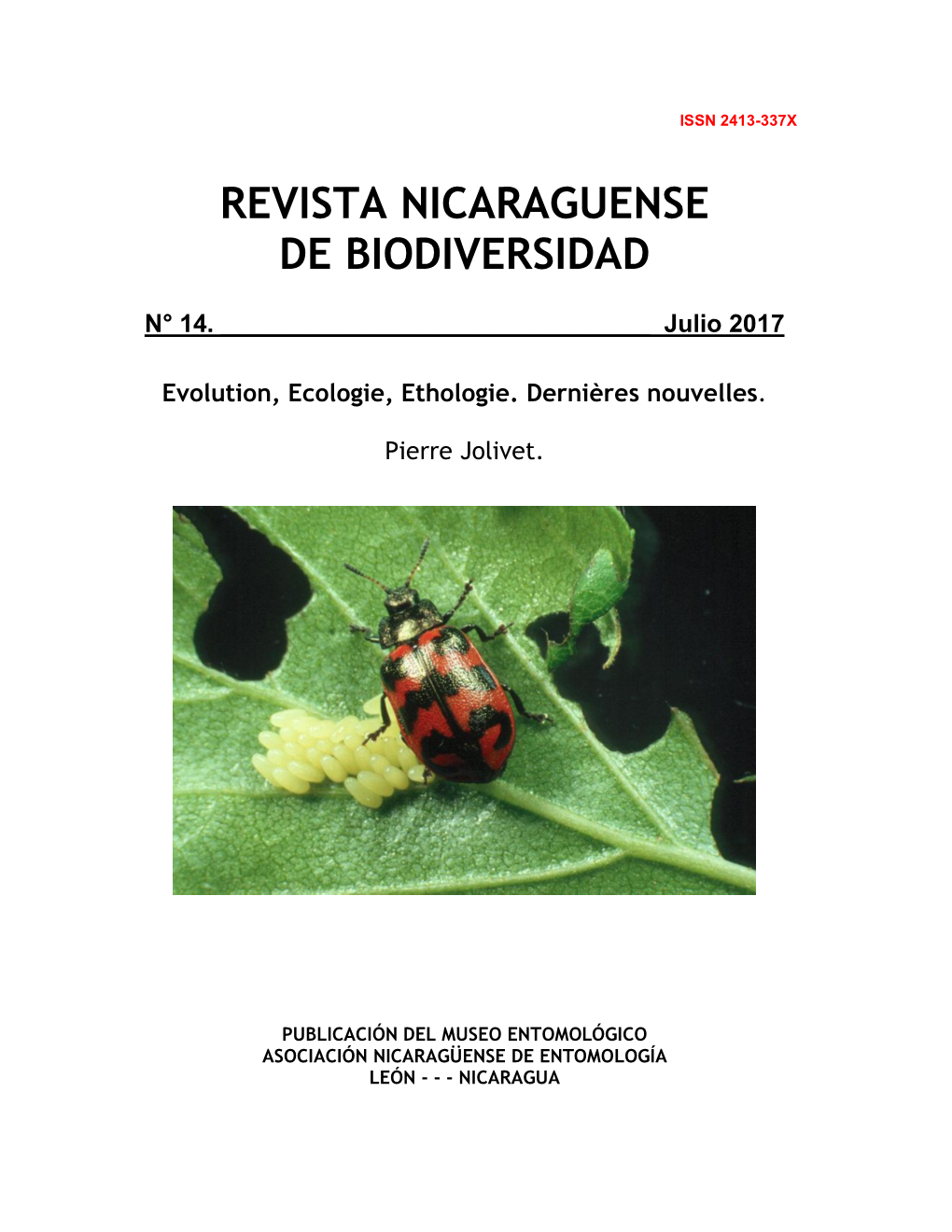 Revista Nicaraguense De Biodiversidad