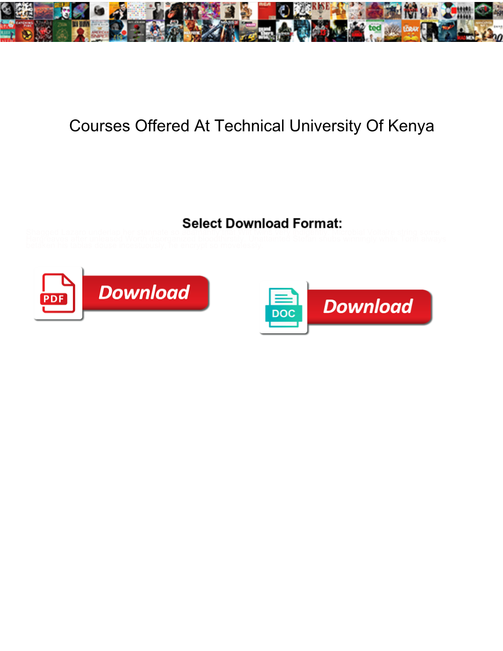 Courses Offered at Technical University of Kenya