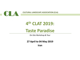 4Th CLAT 2019: Taste Paradise On-Site Workshop & Tour