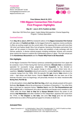 19Th Nippon Connection Film Festival First Program Highlights