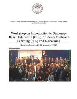 SCL) and E-Learning Kabul, Afghanistan 21-22 November, 2015