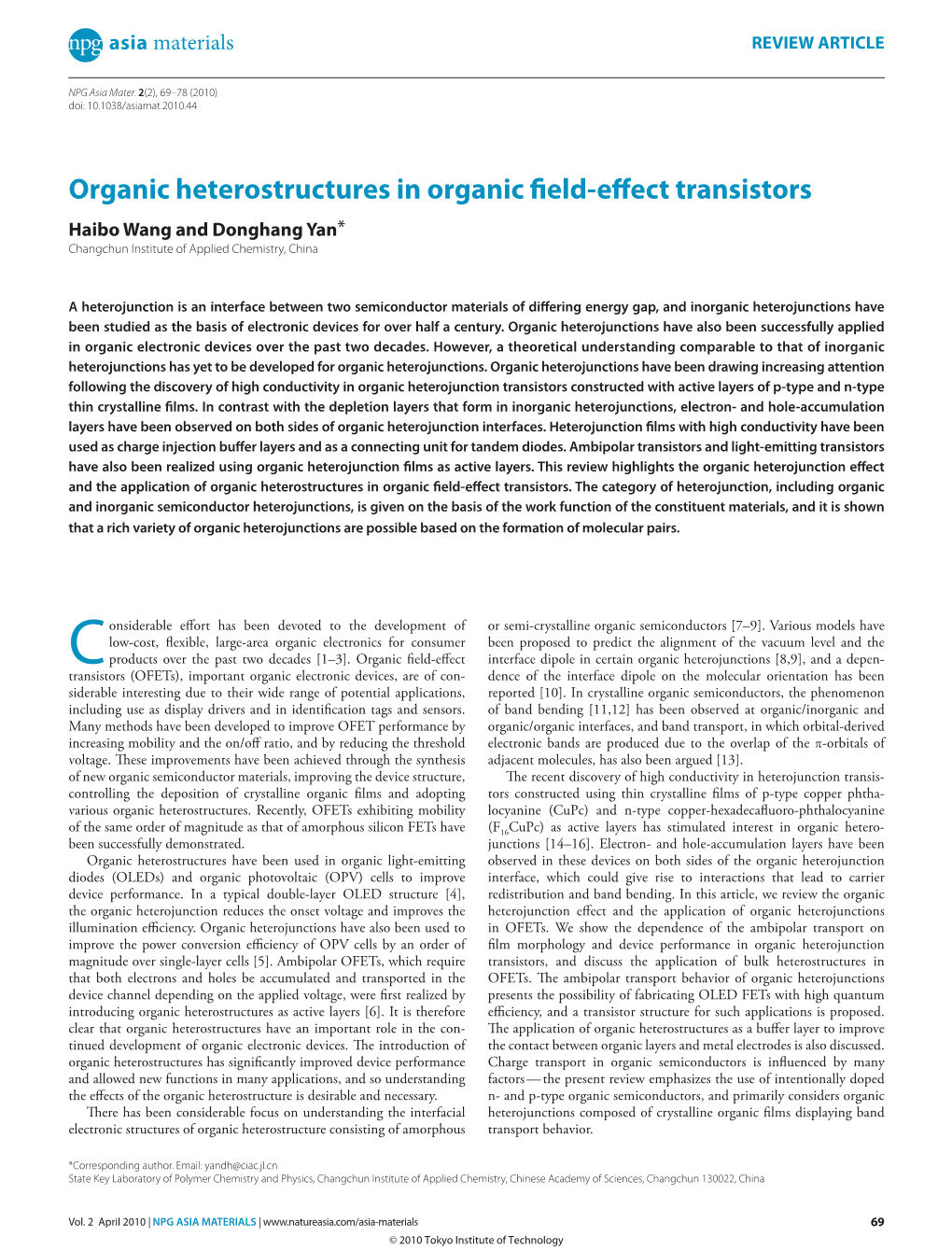 Organic Heterostructures in Organic Field-Effect Transistors