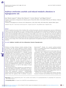 Kojibiose Ameliorates Arachidic Acid-Induced Metabolic Alterations in Hyperglycaemic Rats