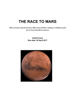 The Race to Mars