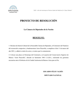 Proyecto De Resolución