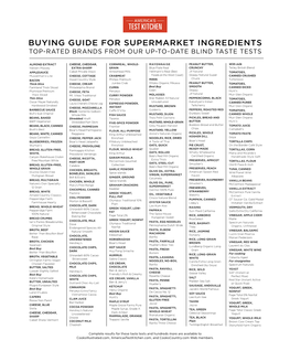 Buying Guide for Supermarket Ingredients Top-Rated Brands from Our Up-To-Date Blind Taste Tests