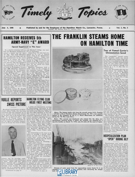 The Franklin Steams Home on Hamilton Time
