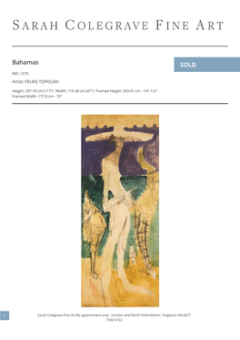 Bahamas SOLD REF: 1375 Artist: FELIKS TOPOLSKI