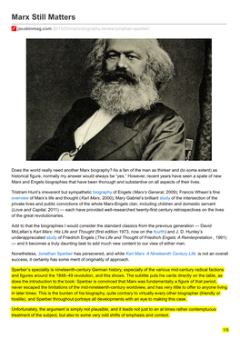 Marx V. the Rest