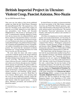 Ukraine: Violent Coup, Fascist Axioms, Neo-Nazis by an EIR Research Team