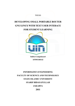 Developing Small Portable Router Gnu/Linux with Text User Interace for Student Learning