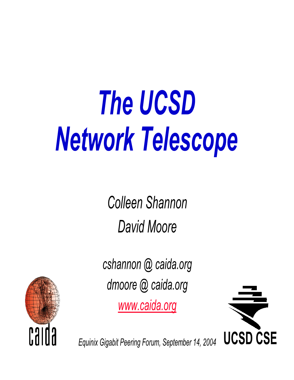 The UCSD Network Telescope