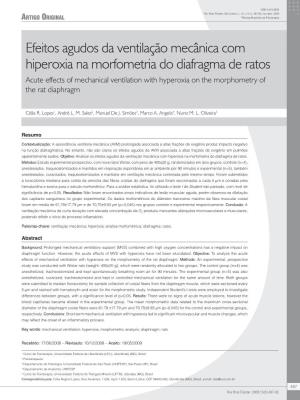 Acute Effects of Mechanical Ventilation with Hyperoxia on the Morphometry of the Rat Diaphragm
