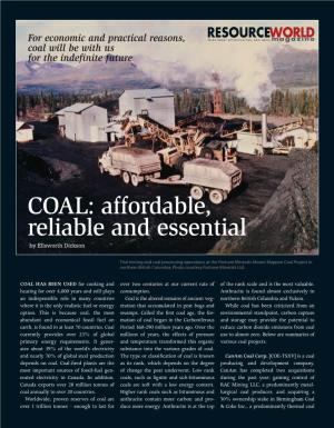 COAL: Affordable, Reliable and Essential by Ellsworth Dickson