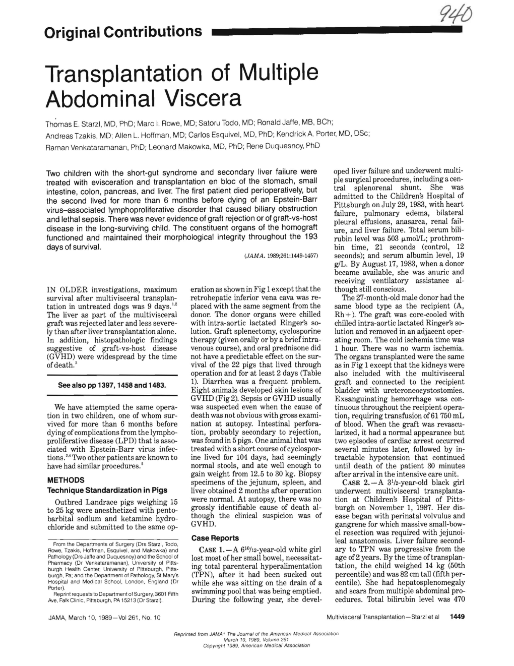 Transplantation of Multiple Abdominal Viscera