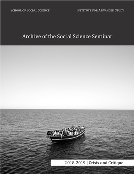 Archive of the Social Science Seminar