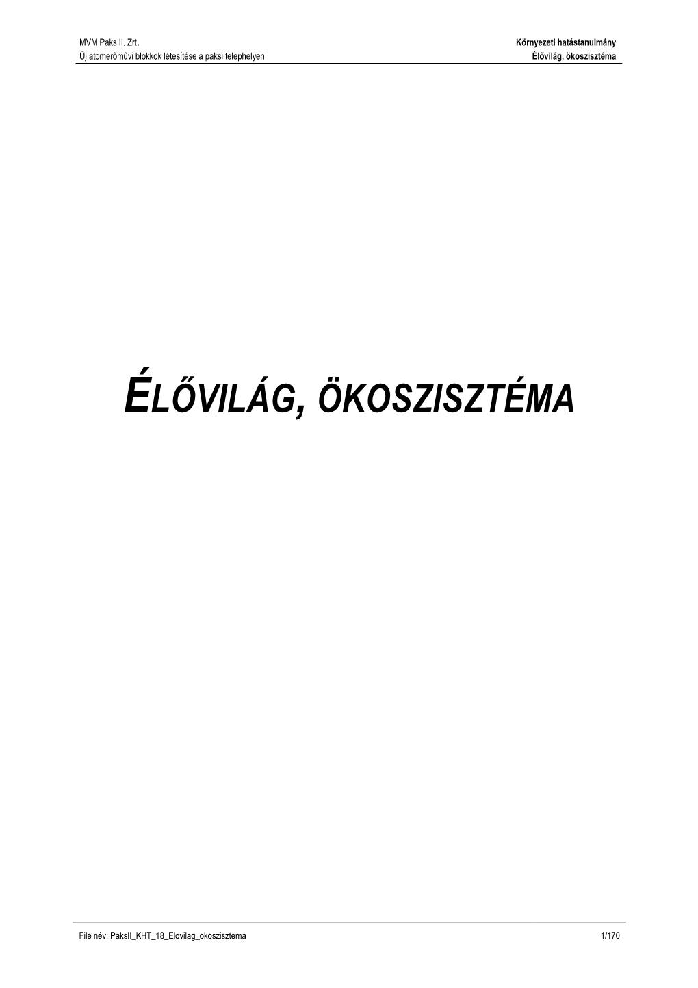 Élővilág, Ökoszisztéma