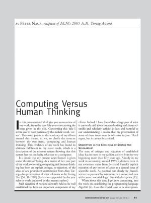 Computing Versus Human Thinking