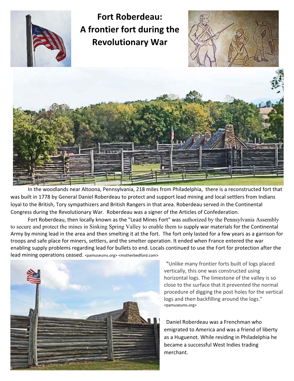 Fort Roberdeau: a Frontier Fort During the Revolutionary War