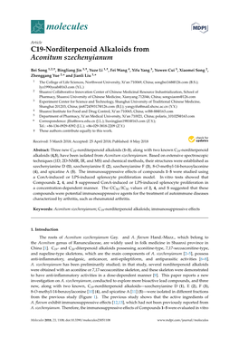 C19-Norditerpenoid Alkaloids from Aconitum Szechenyianum