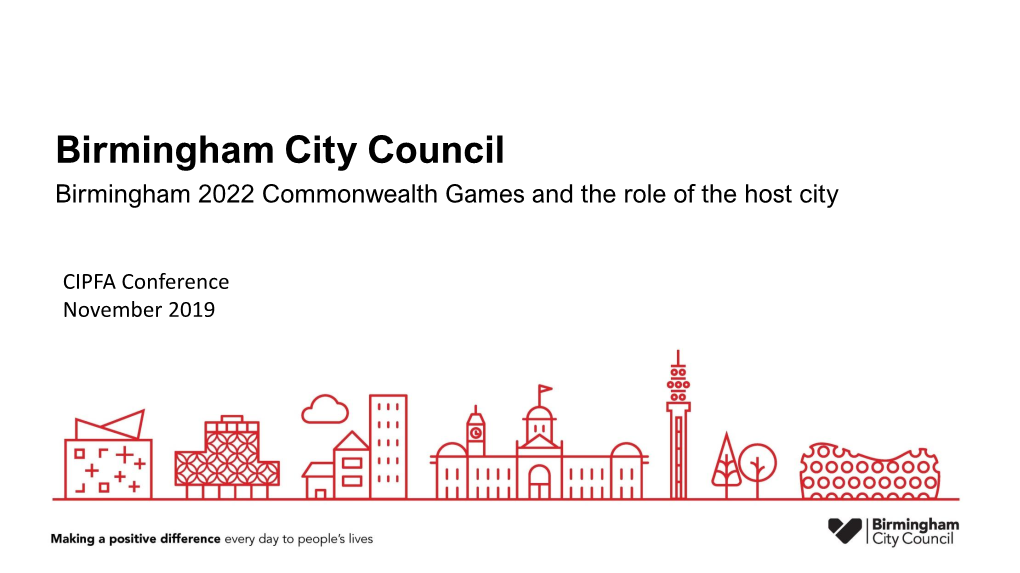 Birmingham 2022 Commonwealth Games and the Role of the Host City