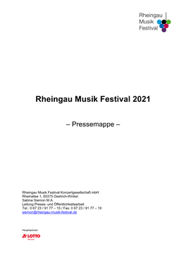 Rheingau Musik Festival 2021