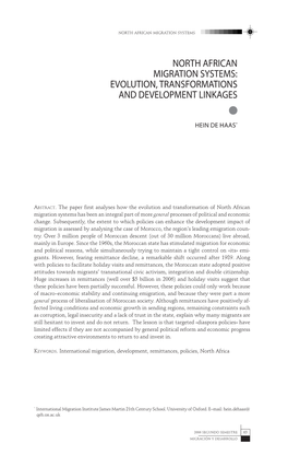 North African Migration Systems: Evolution, Transformations and Development Linkages