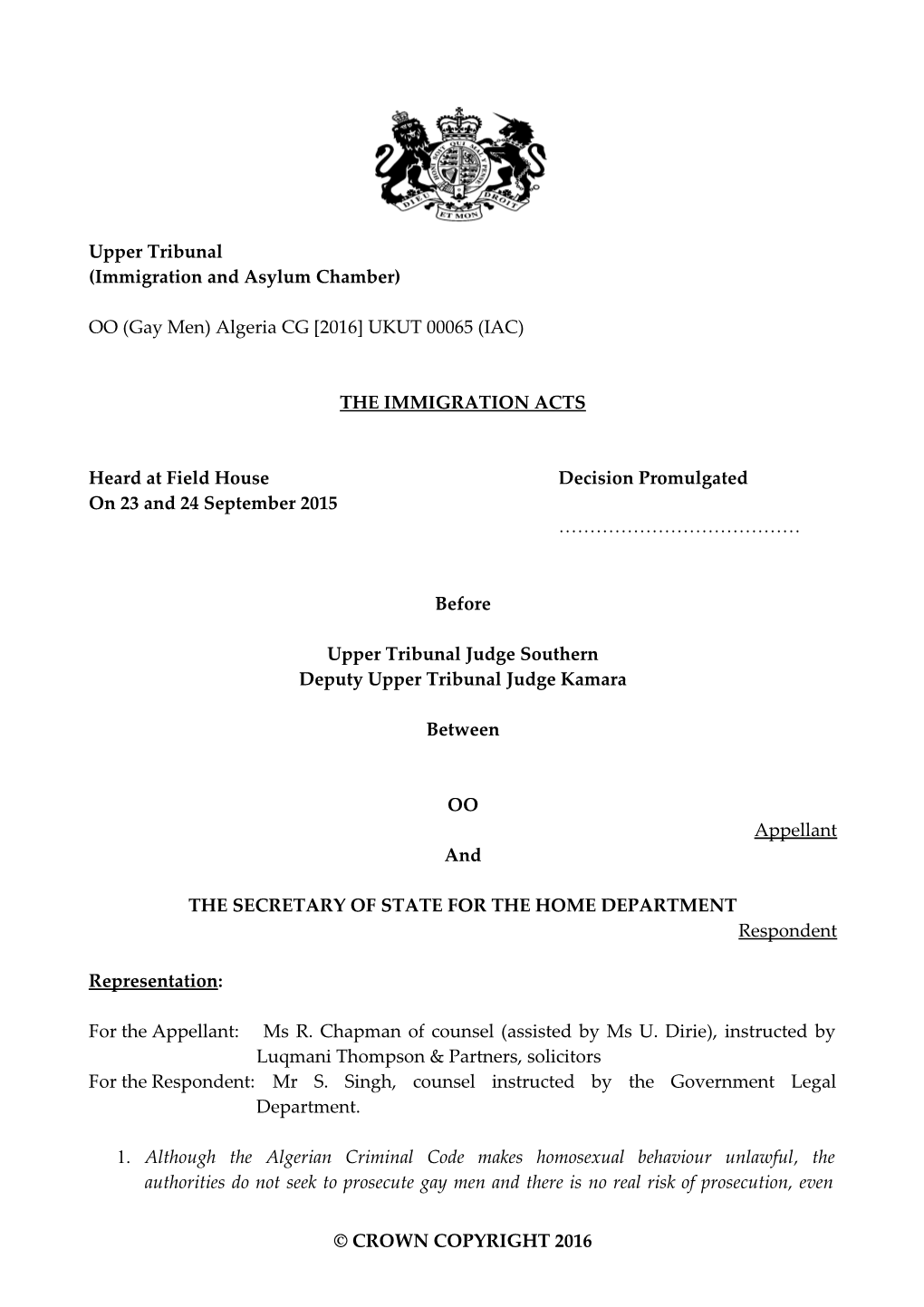 Immigration and Asylum Chamber s1