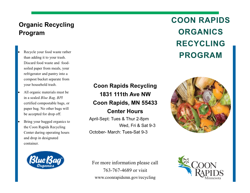 Coon Rapids Organics Recycling Program