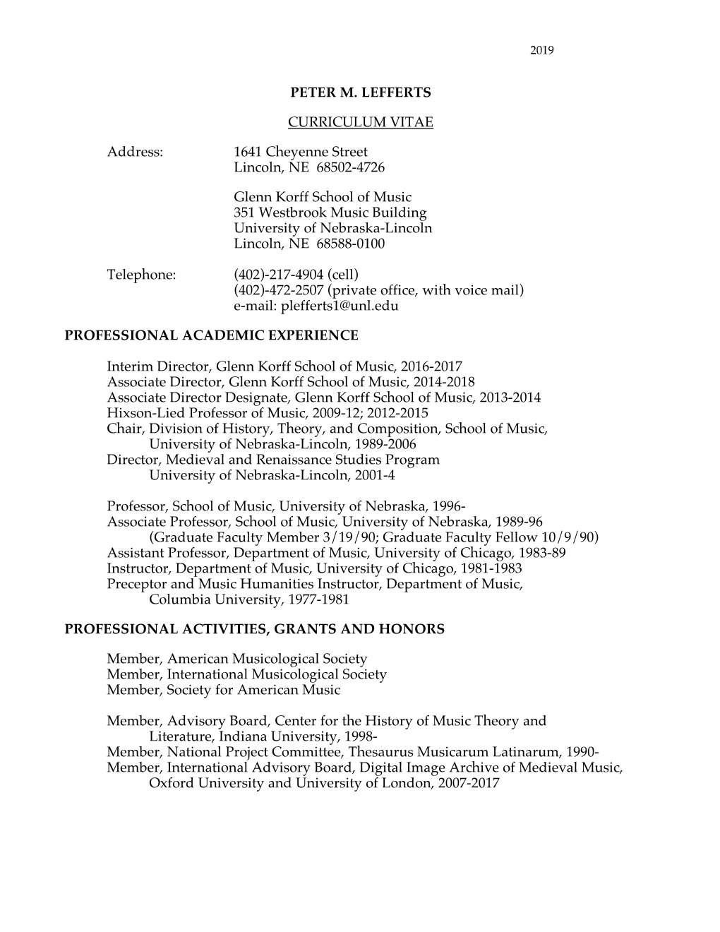 CV Lefferts PM 2019 Current