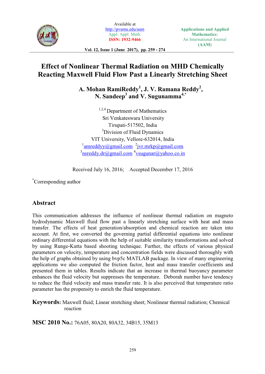 Effect of Nonlinear Thermal Radiation on MHD Chemically Reacting Maxwell Fluid Flow Past a Linearly Stretching Sheet