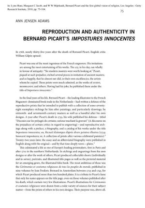 Reproduction and Authenticity in Bernard Picart's Impostures