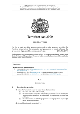 Terrorism Act 2000