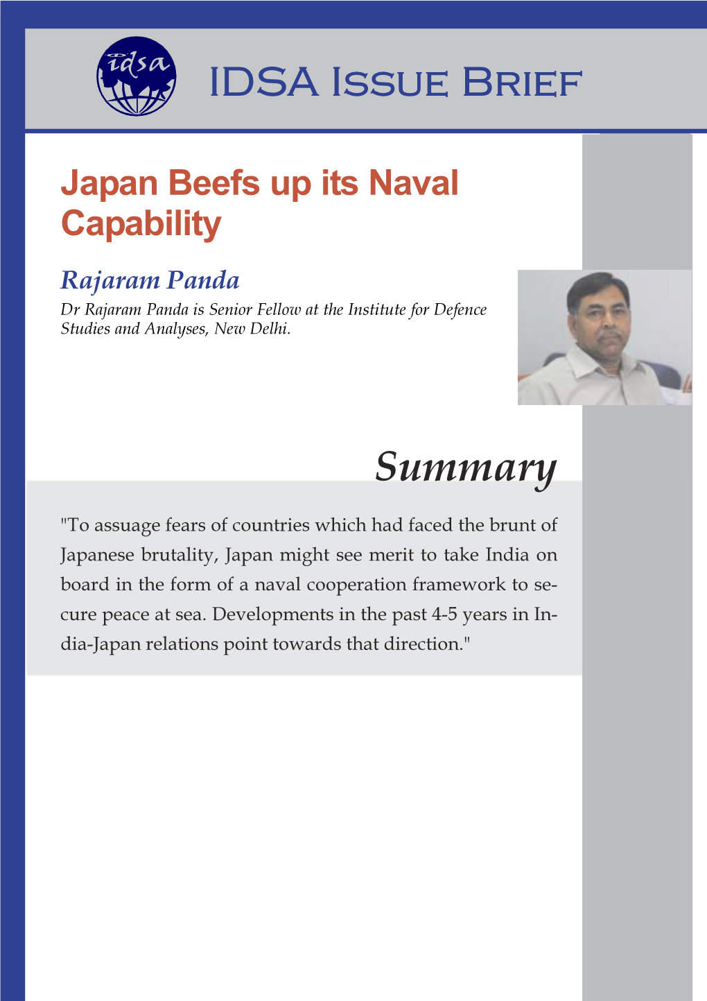 Japan Beefs up Its Naval Capability