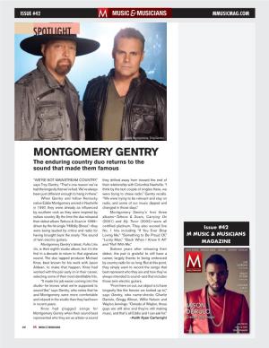 MONTGOMERY GENTRY the Enduring Country Duo Returns to the Sound That Made Them Famous